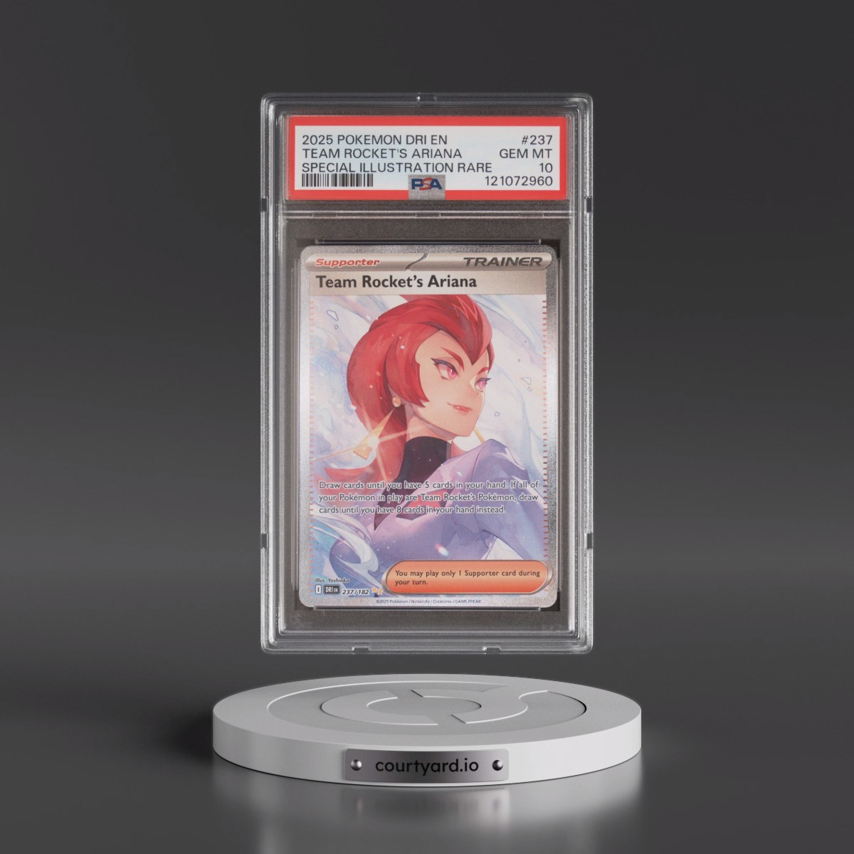 2025 Pokémon Dri EN-Destined Rivals #237 Team Rocket's Ariana - Special Illustration Rare (PSA 10 GEM MINT)