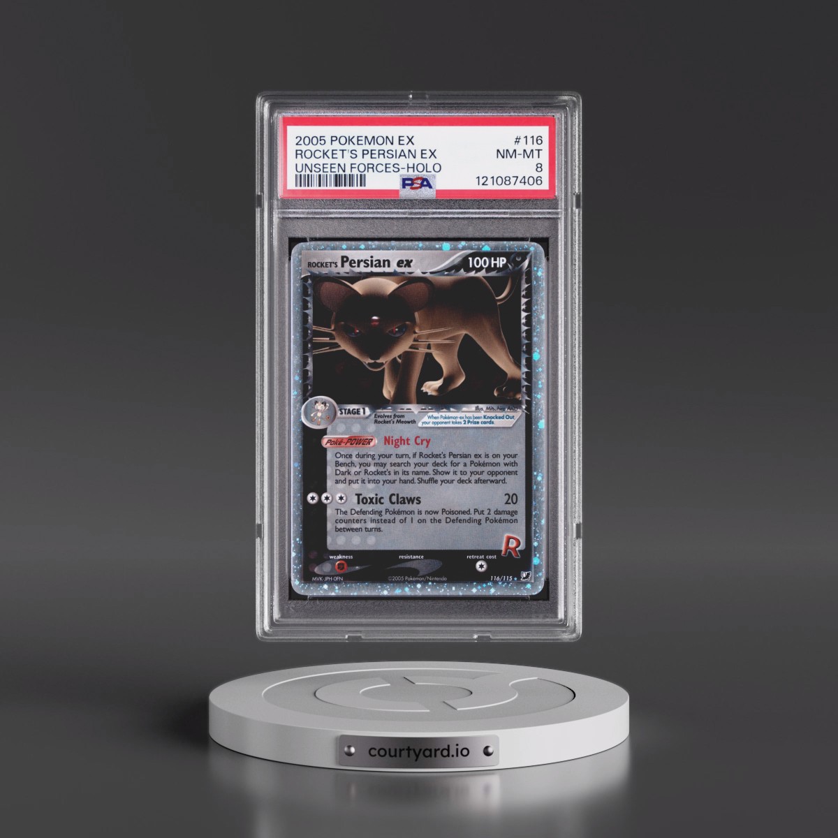 2005 Pokémon EX Unseen Forces #116 Rocket's Persian EX - Holo Holo (PSA 8 NM-MT)