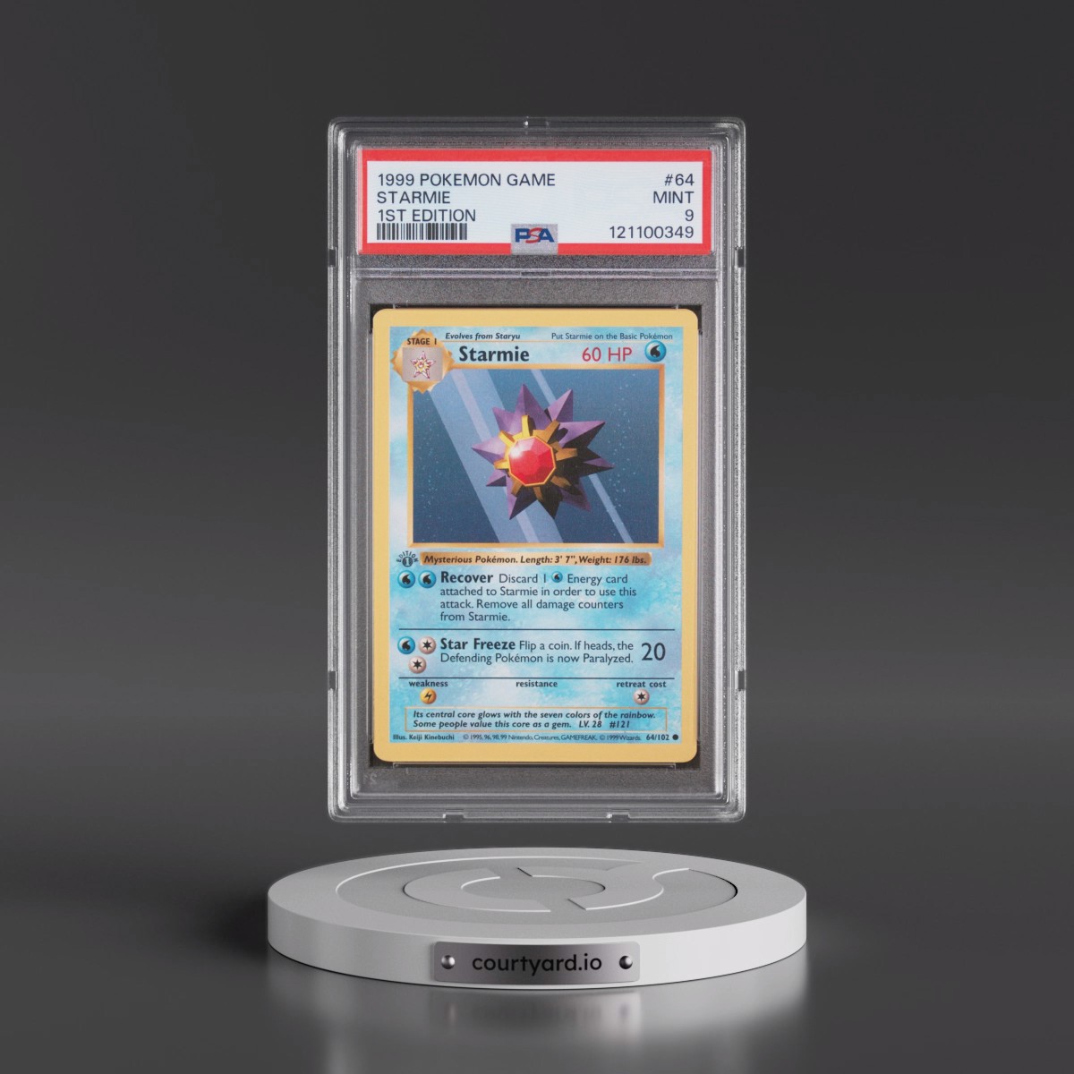 1999 Pokémon Game #64 Starmie - 1st Edition (PSA 9 MINT)