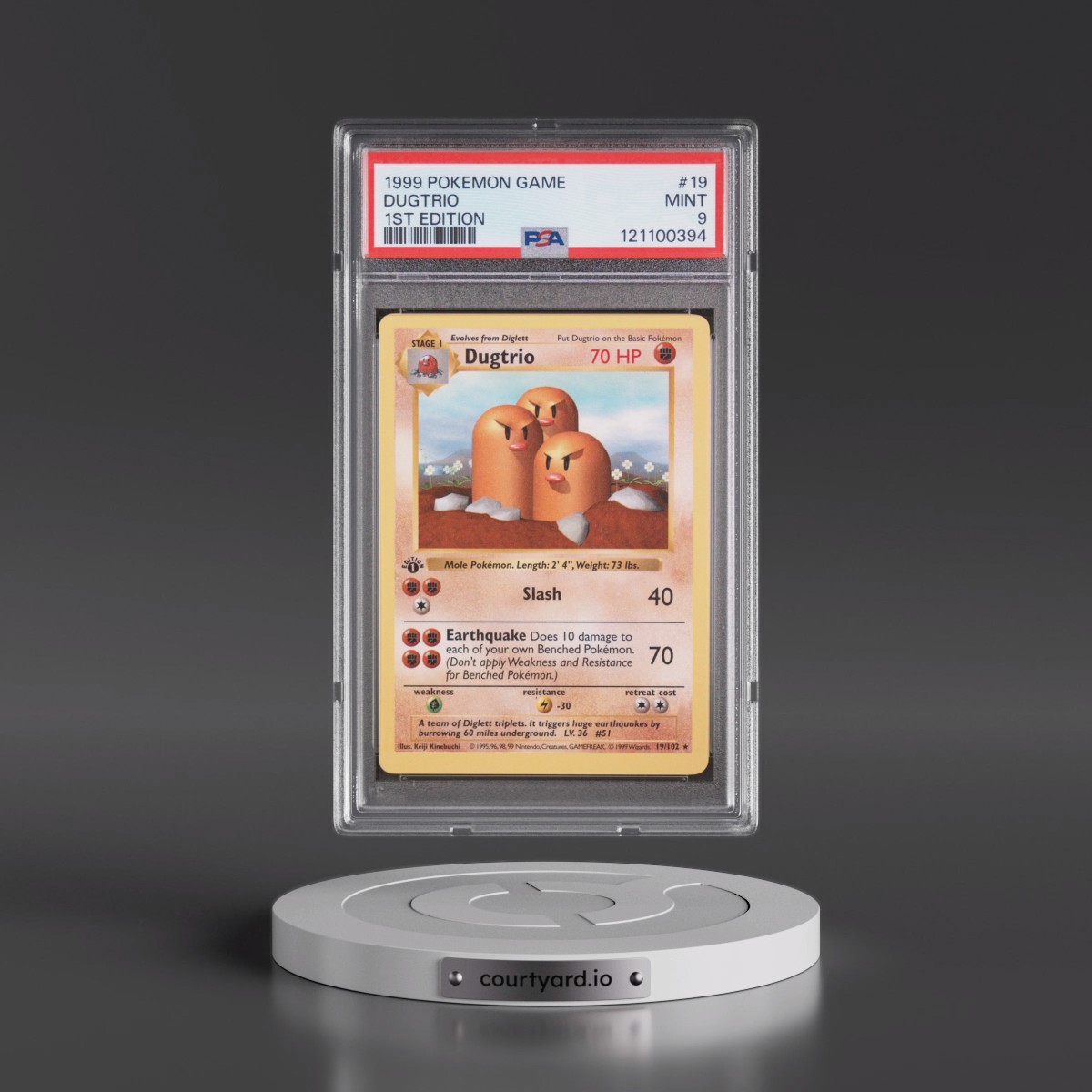 1999 Pokémon Game #19 Dugtrio - 1st Edition (PSA 9 MINT)