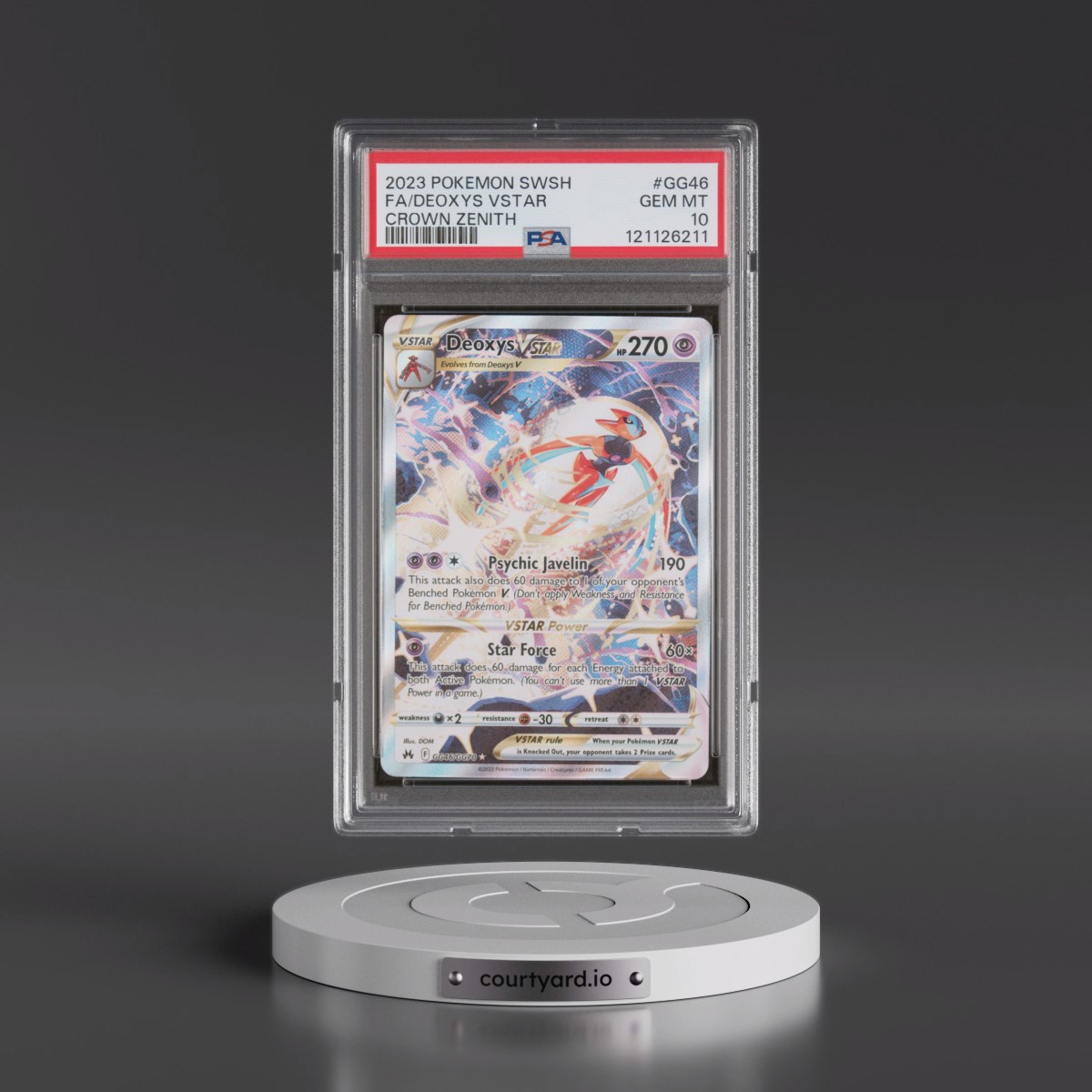 2023 Pokémon Sword and Shield Crown Zenith #GG46 Deoxys Vstar - Full Art (PSA 10 GEM MINT)