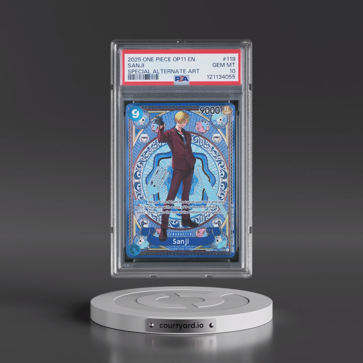 2025 One Piece OP11-A Fist of Divine Speed #119 Sanji - Special Alternate Art (PSA 10 GEM MINT)