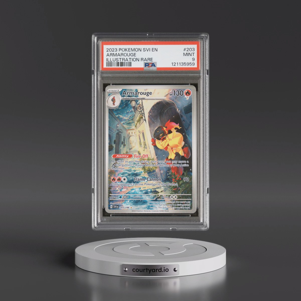 2023 Pokémon Svi EN-Scarlet & Violet #203 Armarouge - Illustration Rare (PSA 9 MINT)