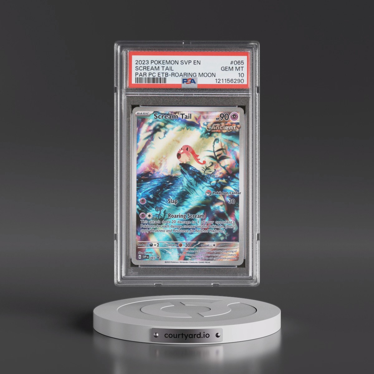 2023 Pokémon Svp EN-SV Black Star Promo #065 Scream Tail - Paradox Rift Pokemon Center Elite Trainer Box-Roaring Moon (PSA 10 GEM MINT)