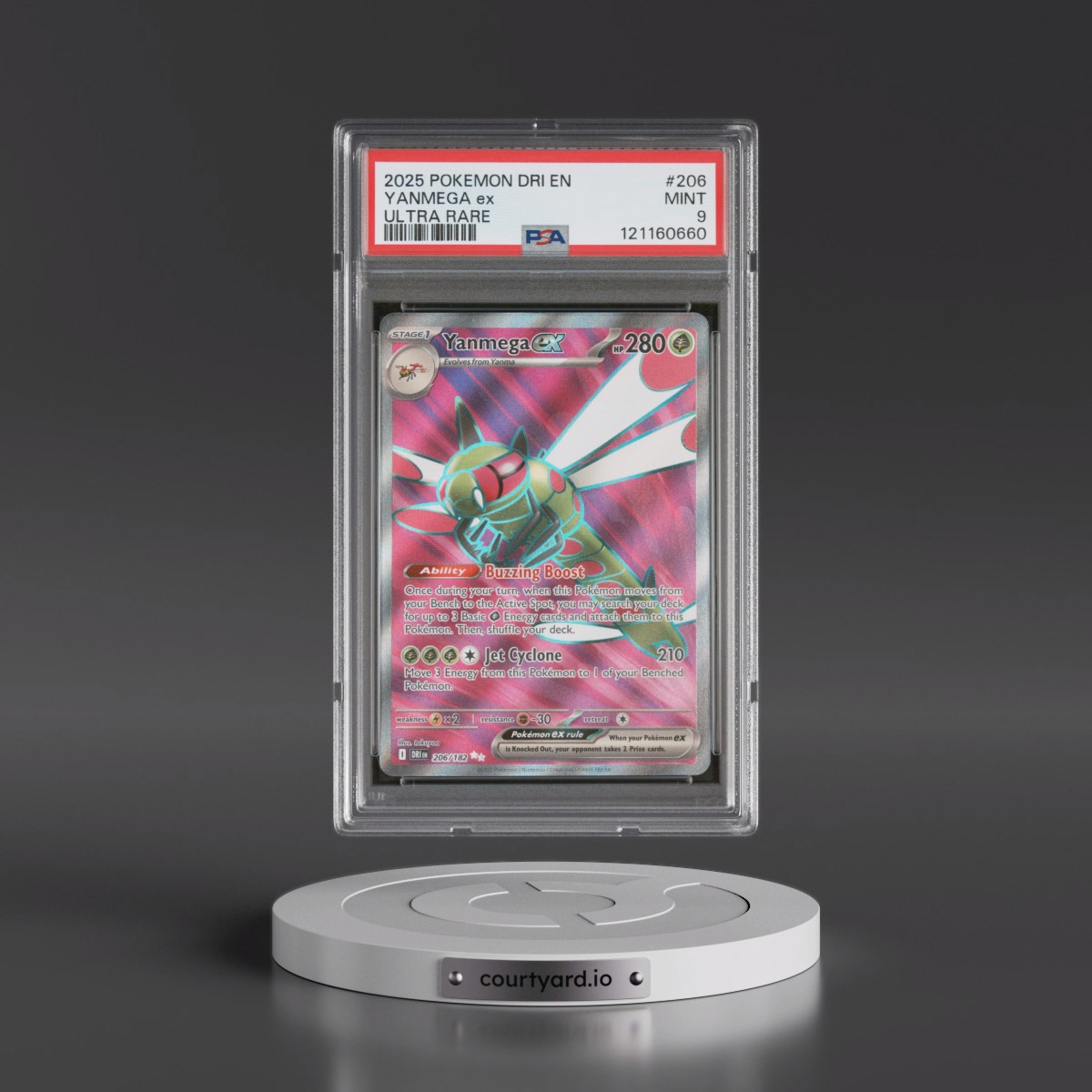2025 Pokémon Dri EN-Destined Rivals #206 Yanmega EX - Holo Ultra Rare (PSA 9 MINT)