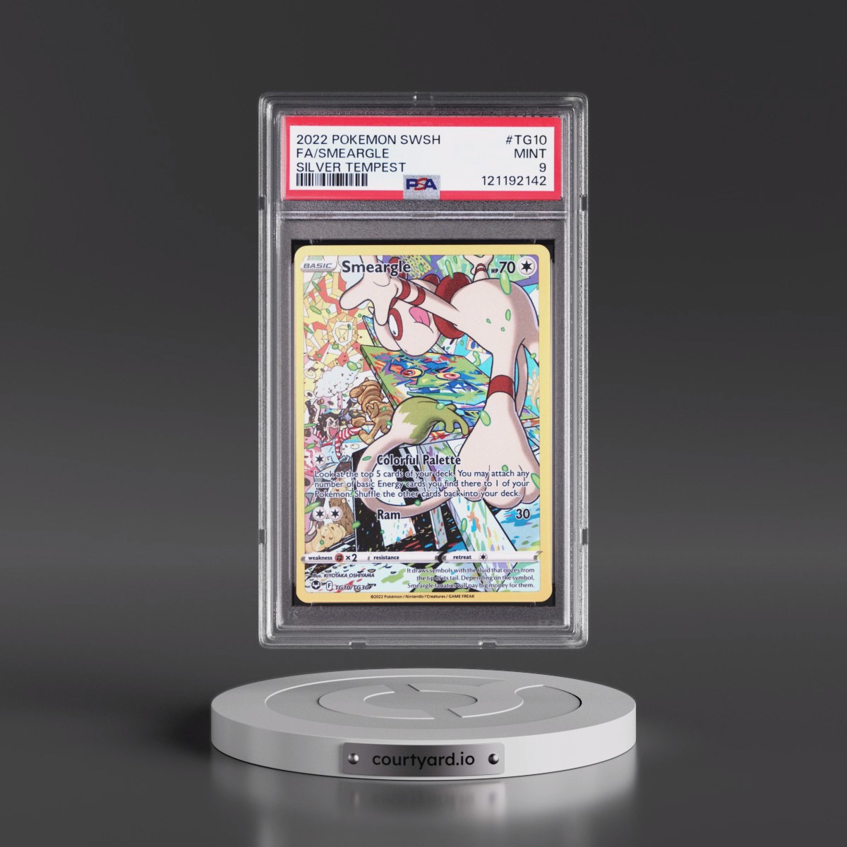 2022 Pokémon Sword & Shield Silver Tempest #TG10 Smeargle - Full Art (PSA 9 MINT)