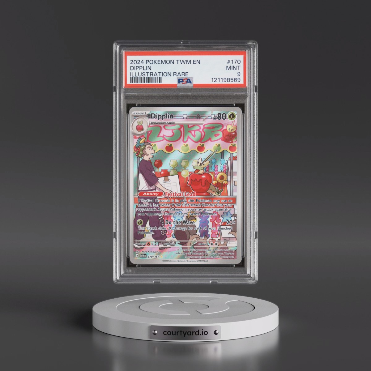 2024 Pokémon Twm EN-Twilight Masquerade #170 Dipplin - Illustration Rare (PSA 9 MINT)