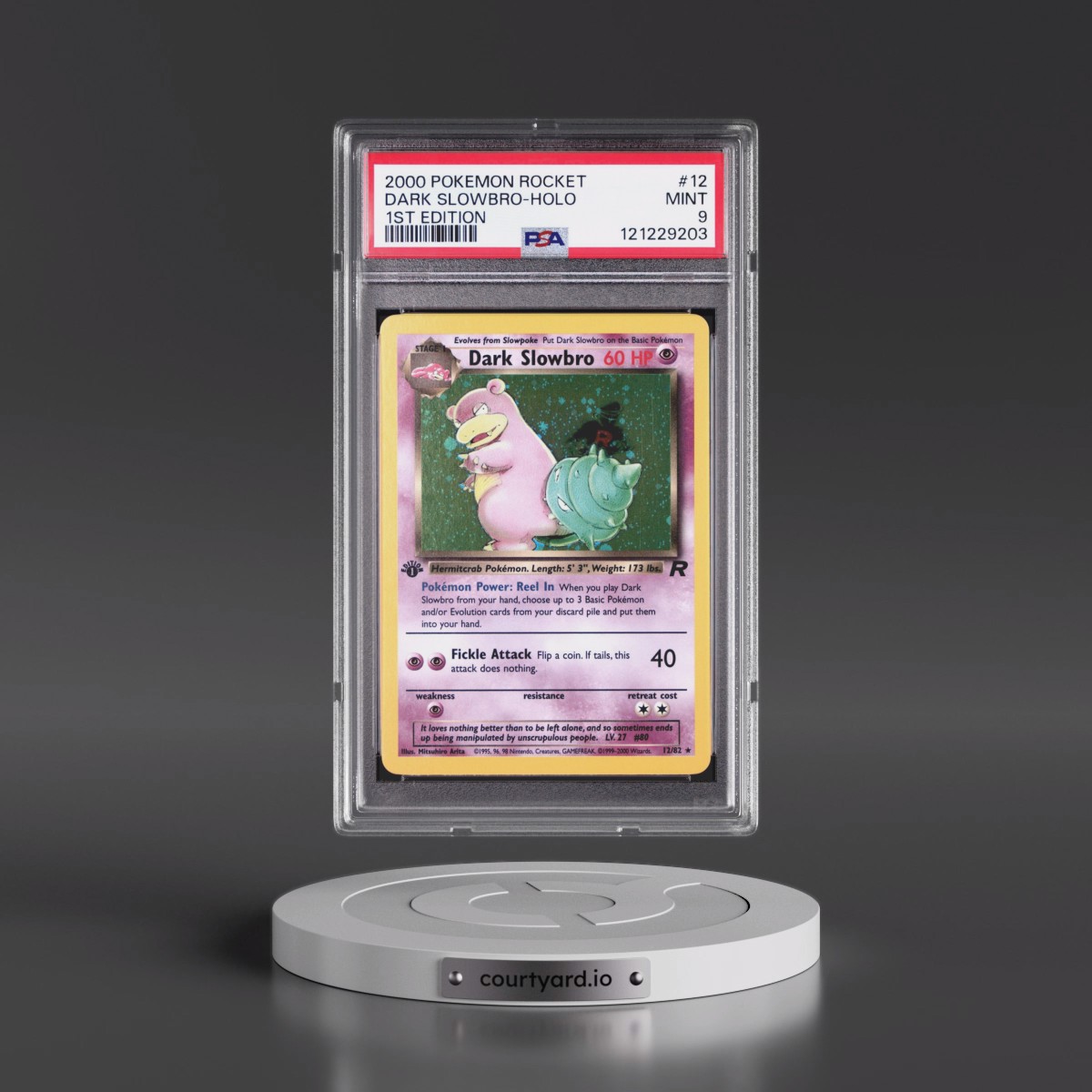 2000 Pokémon Rocket #12 Dark Slowbro - 1st Edition Holo (PSA 9 MINT)
