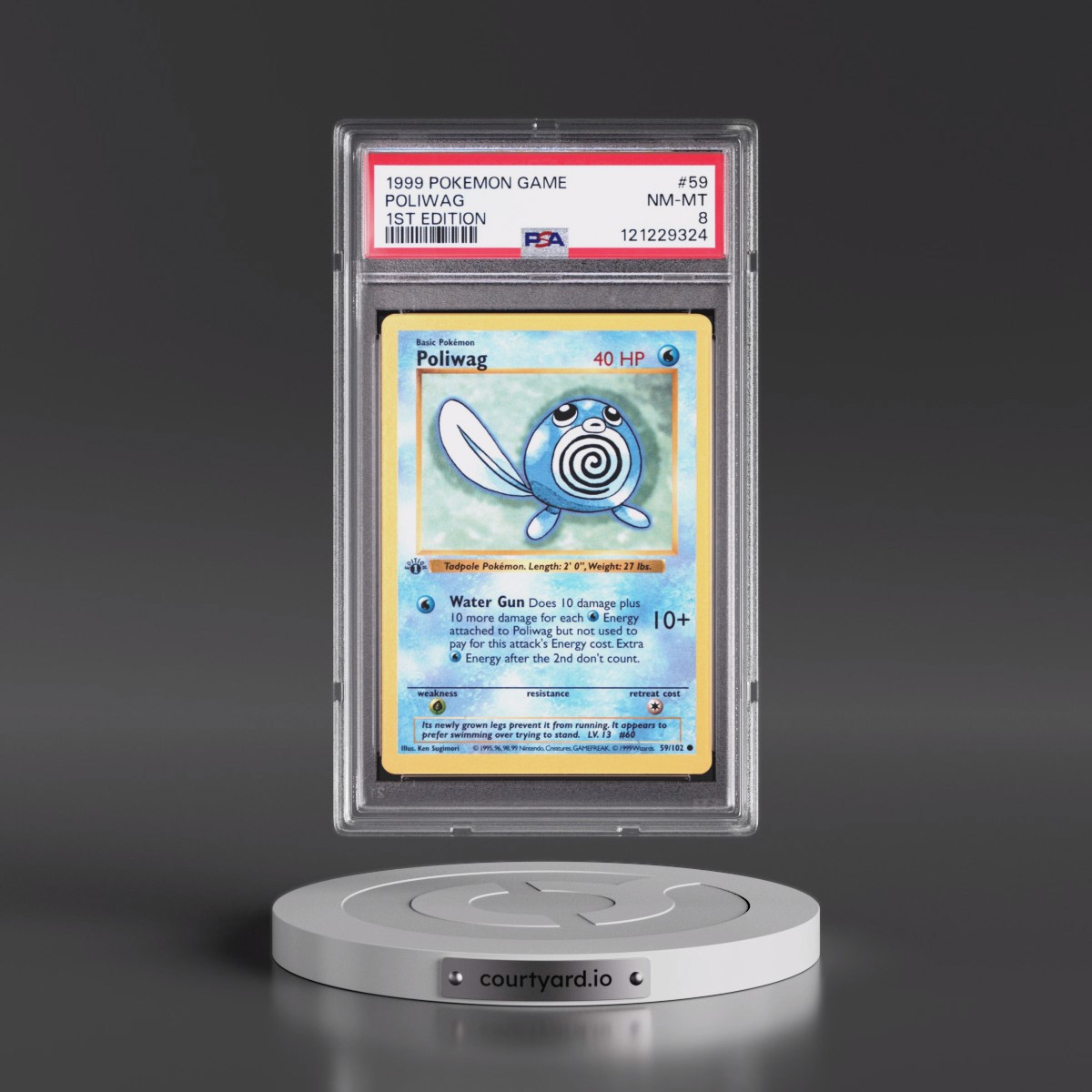 1999 Pokémon Game #59 Poliwag - 1st Edition (PSA 8 NM-MT)