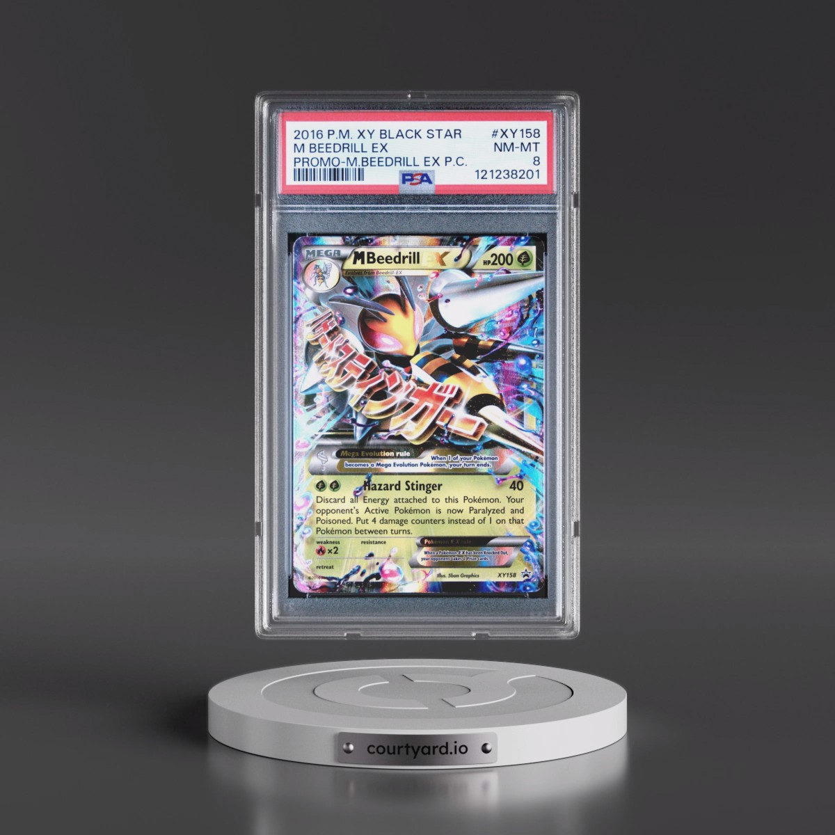 2016 Pokémon XY Black Star Promo #XY158 M Beedrill EX - Holo Mega Beedrill EX Premium Collection (PSA 8 NM-MT)