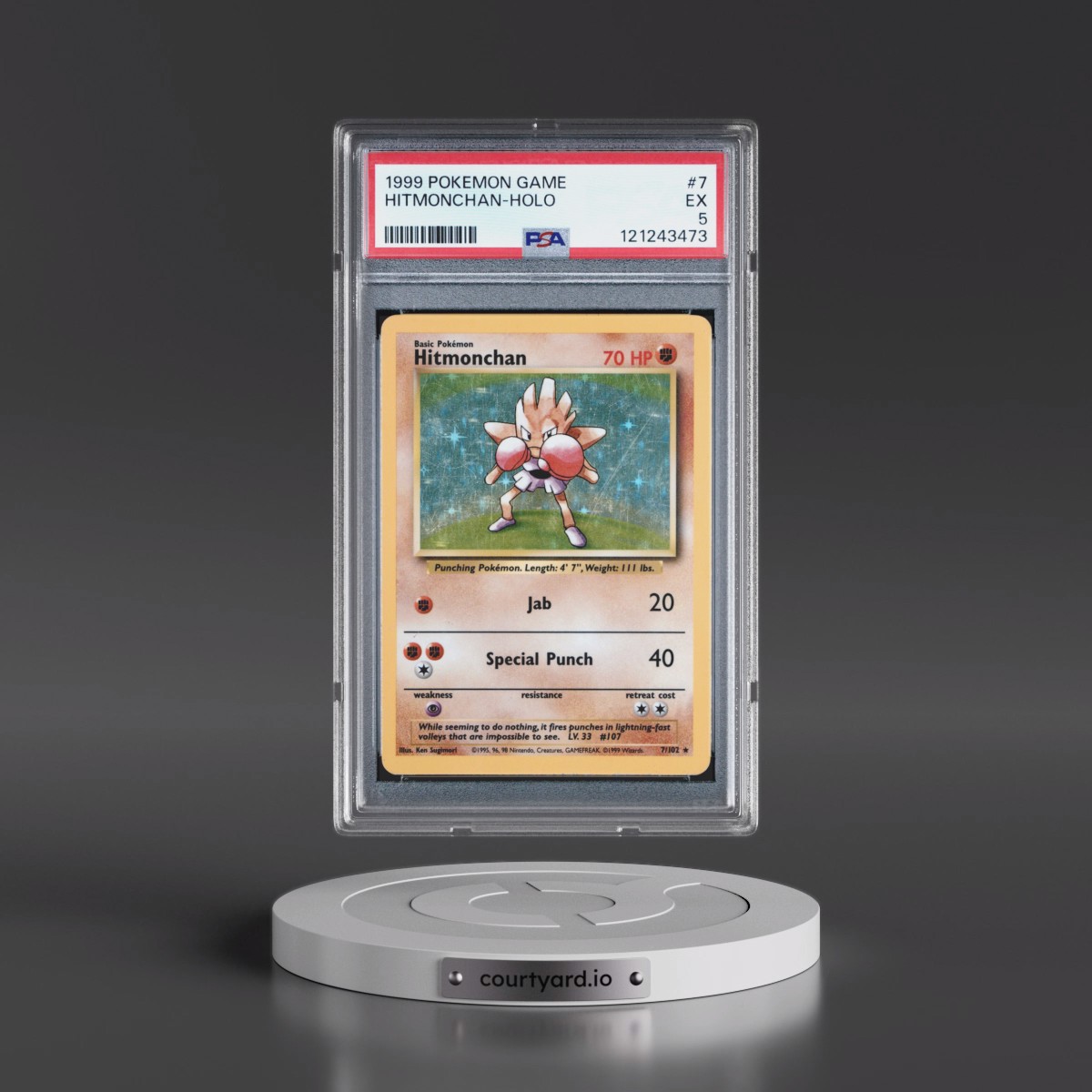 1999 Pokémon Game #7 Hitmonchan - Holo (PSA 5 EX)