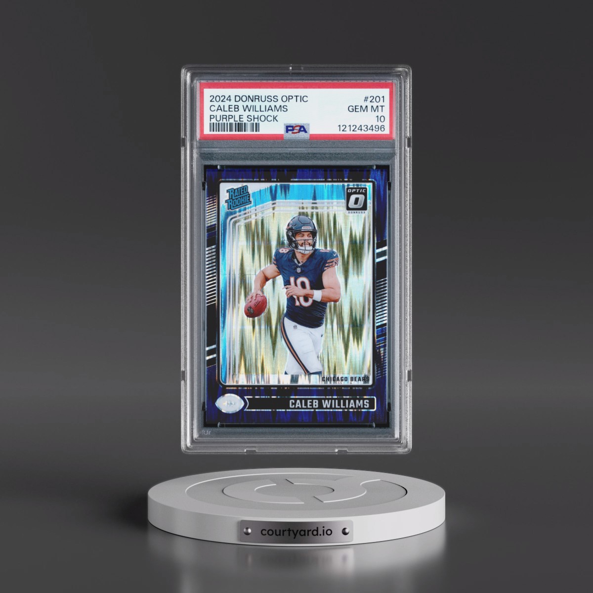 2024 Panini Donruss Optic Caleb Williams - Purple Shock #201 PSA 10
