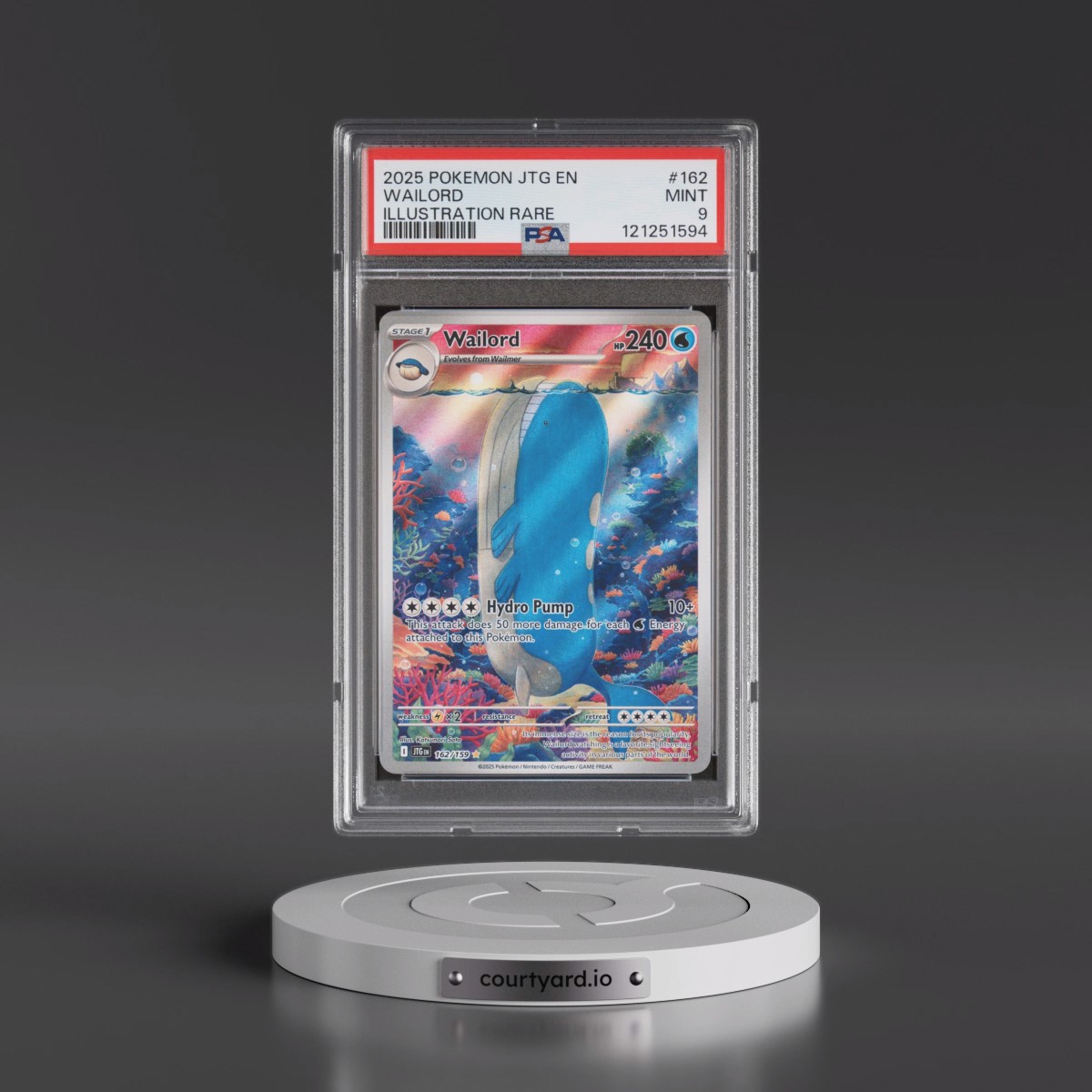 2025 Pokémon Jtg EN-Journey Together #162 Wailord - Illustration Rare (PSA 9 MINT)