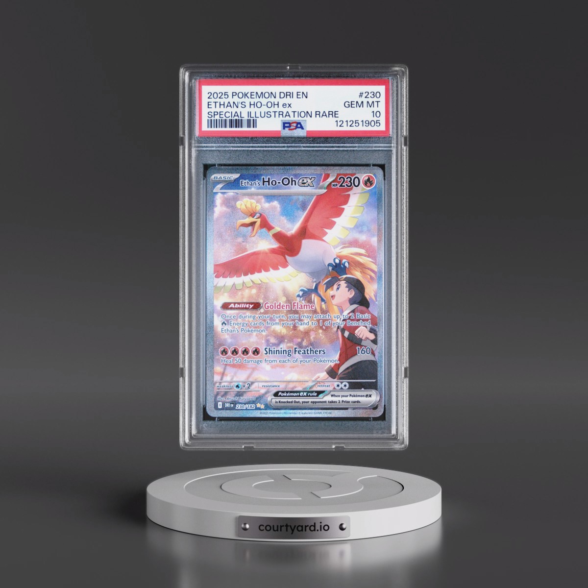 2025 Pokémon Dri EN-Destined Rivals #230 Ethan's HO-Oh EX - Holo Special Illustration Rare (PSA 10 GEM MINT)