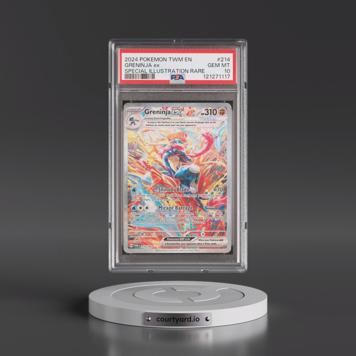 2024 Pokémon Twm EN-Twilight Masquerade #214 Greninja EX - Holo Special Illustration Rare (PSA 10 GEM MINT)