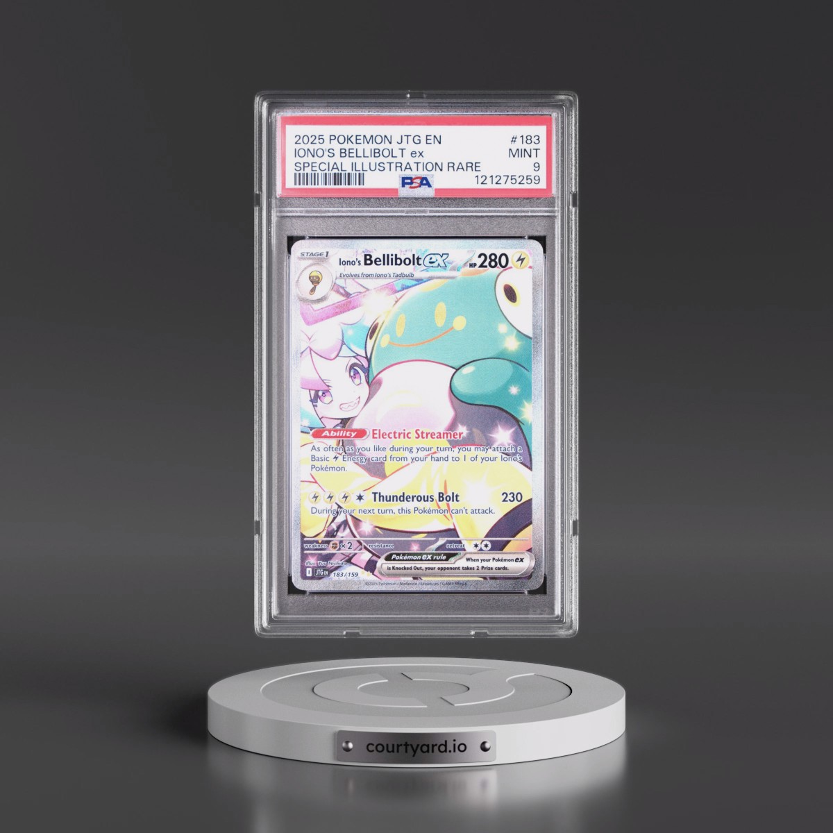 2025 Pokémon Jtg EN-Journey Together #183 Iono's Bellibolt EX - Holo Special Illustration Rare (PSA 9 MINT)