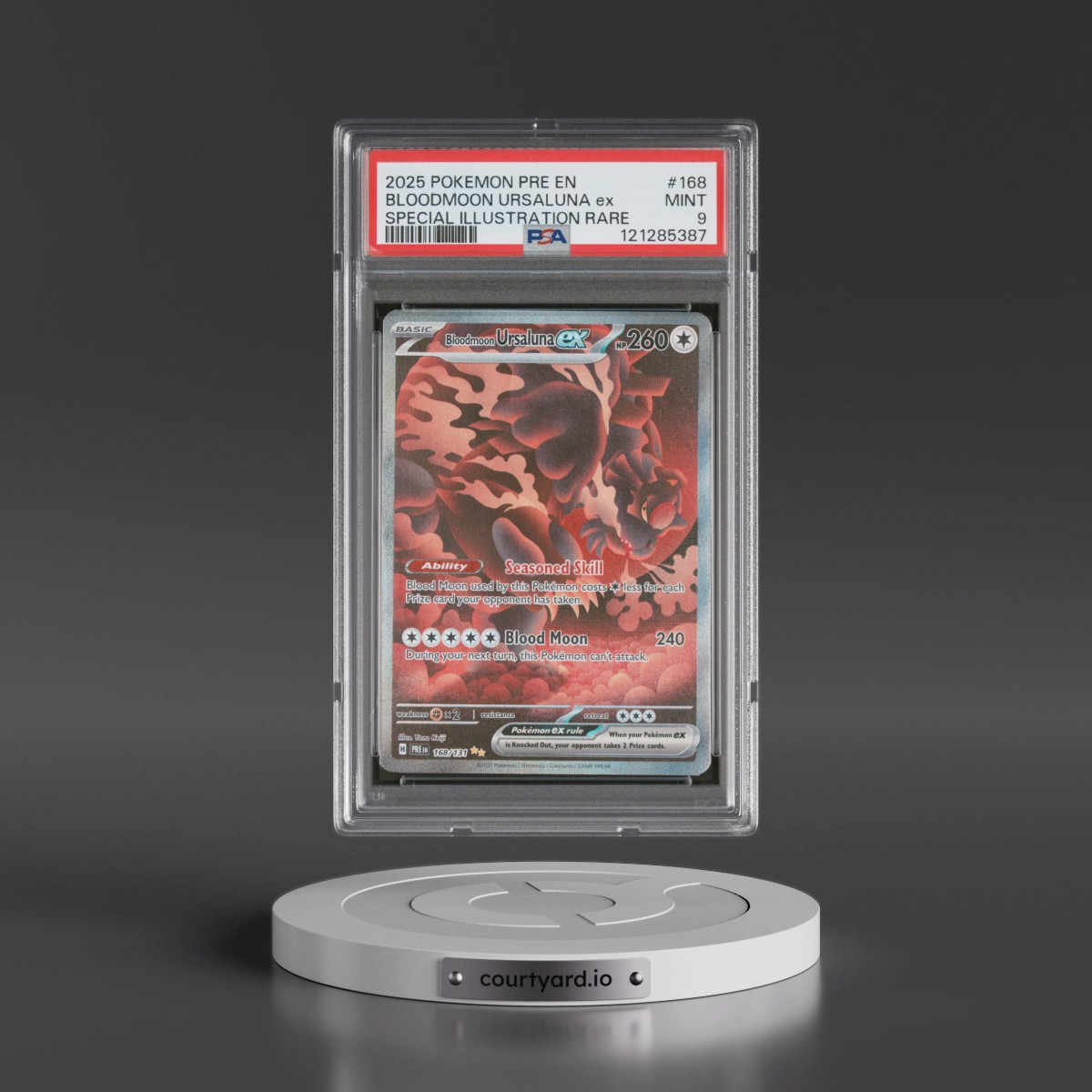 2025 Pokémon Pre EN-Prismatic Evolutions #168 Bloodmoon Ursaluna EX - Holo Special Illustration Rare (PSA 9 MINT)