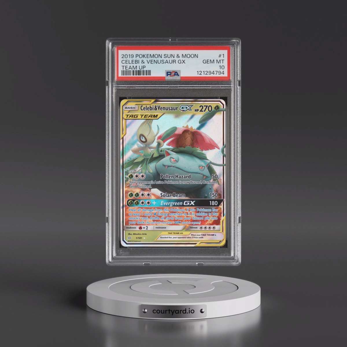 2019 Pokémon Sun & Moon Team Up #1 Celebi & Venusaur GX - Holo (PSA 10 GEM MINT)
