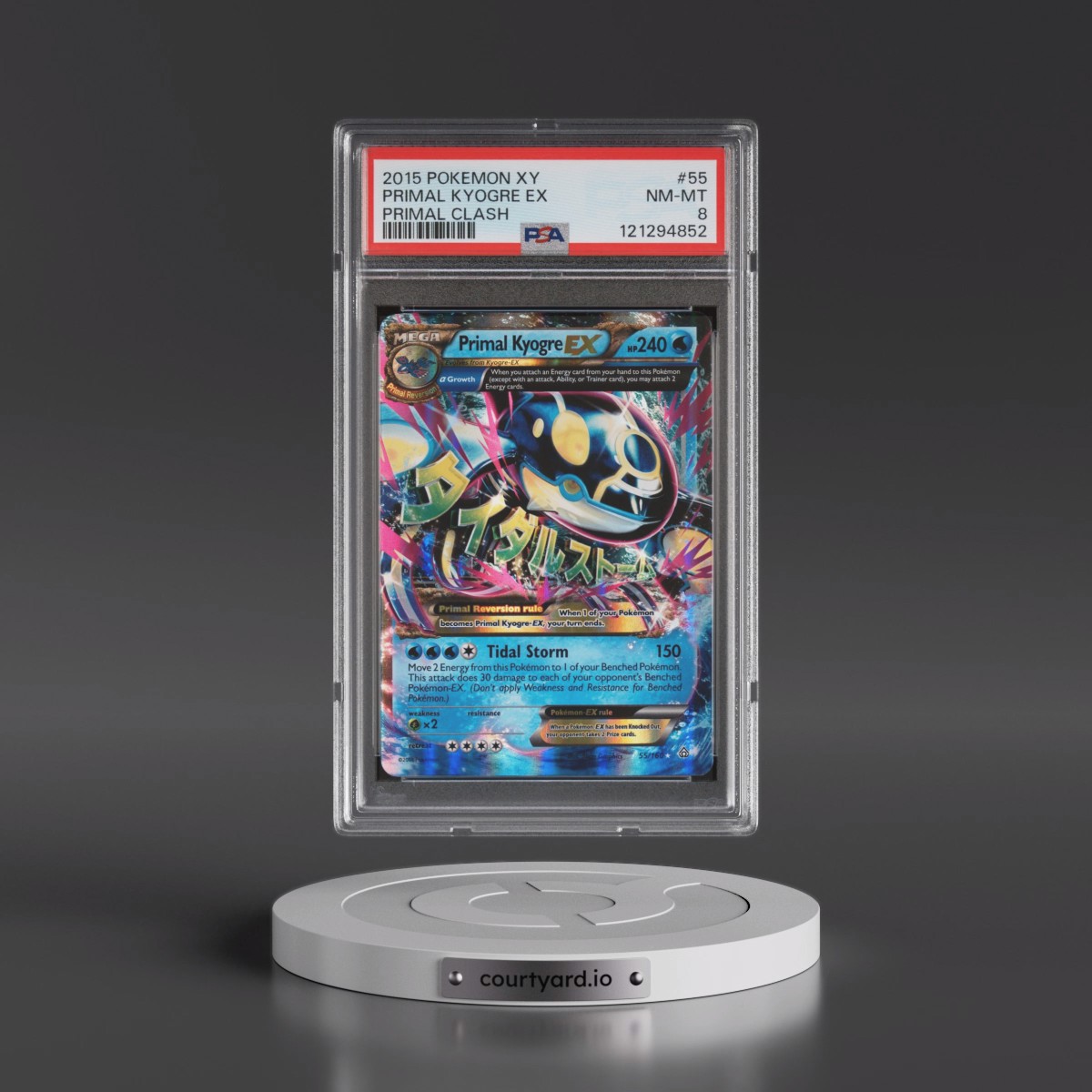 2015 Pokémon XY Primal Clash #55 Primal Kyogre EX - Holo (PSA 8 NM-MT)