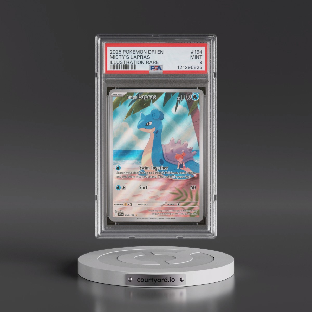 2025 Pokémon Dri EN-Destined Rivals #194 Misty's Lapras - Illustration Rare (PSA 9 MINT)