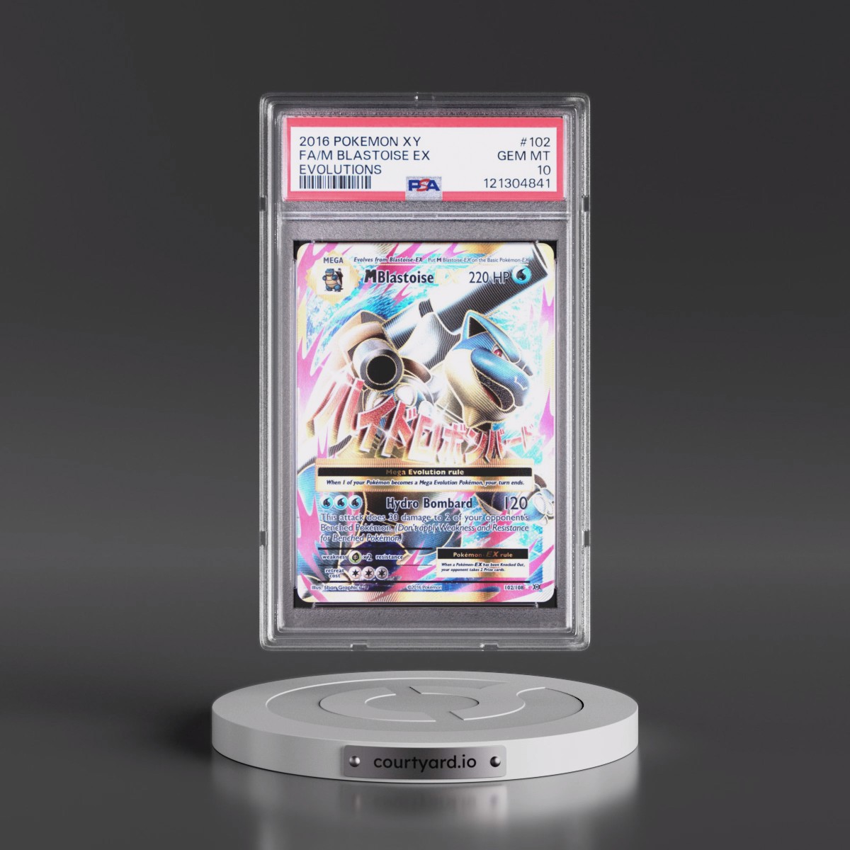 2016 Pokémon XY Evolutions #102 M Blastoise EX - Holo Full Art (PSA 10 GEM MINT)