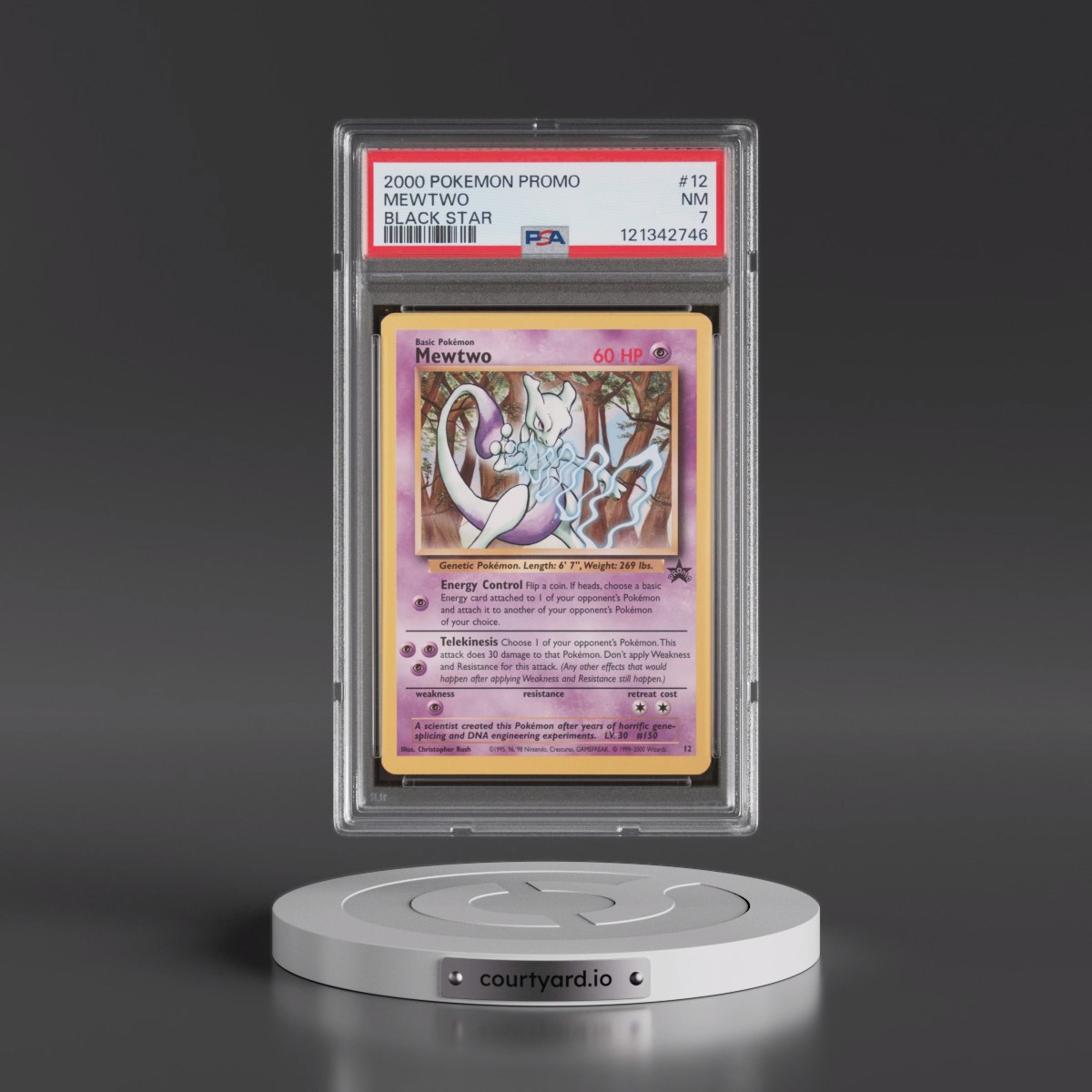 2000 Pokémon Promo Black Star #12 Mewtwo (PSA 7 NM)