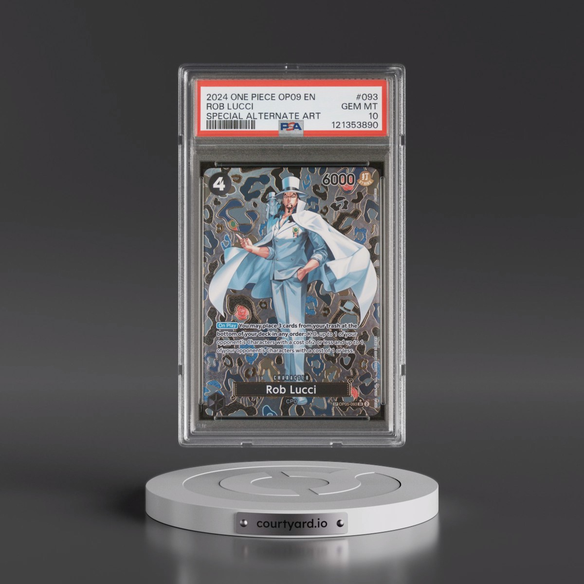 2024 One Piece OP09-Emperors in the New World #093 Rob Lucci - Special Alternate Art (PSA 10 GEM MINT)