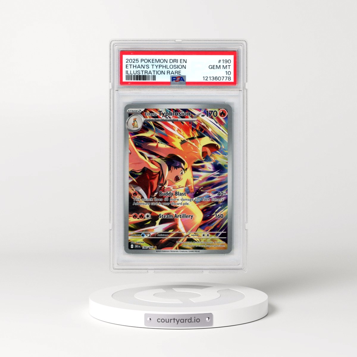 2025 Pokémon Dri EN-Destined Rivals #190 Ethan's Typhlosion - Illustration Rare (PSA 10 GEM MINT)