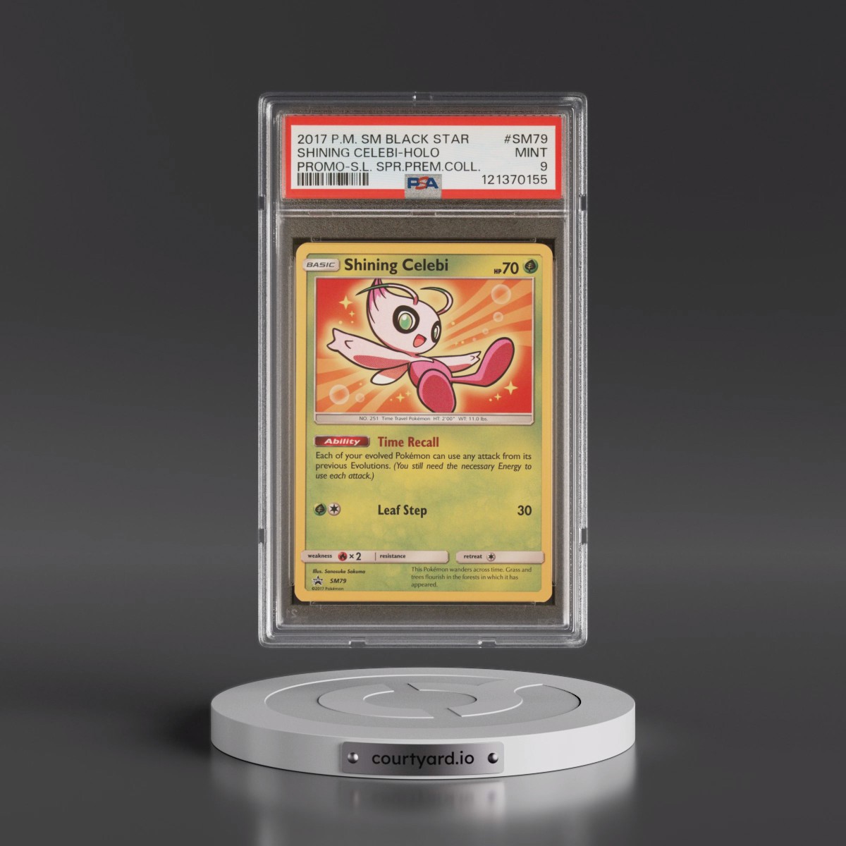 2017 Pokémon SM Black Star Promo #SM79 Shining Celebi - Holo Holo Shining Legends Super Premium Collection (PSA 9 MINT)