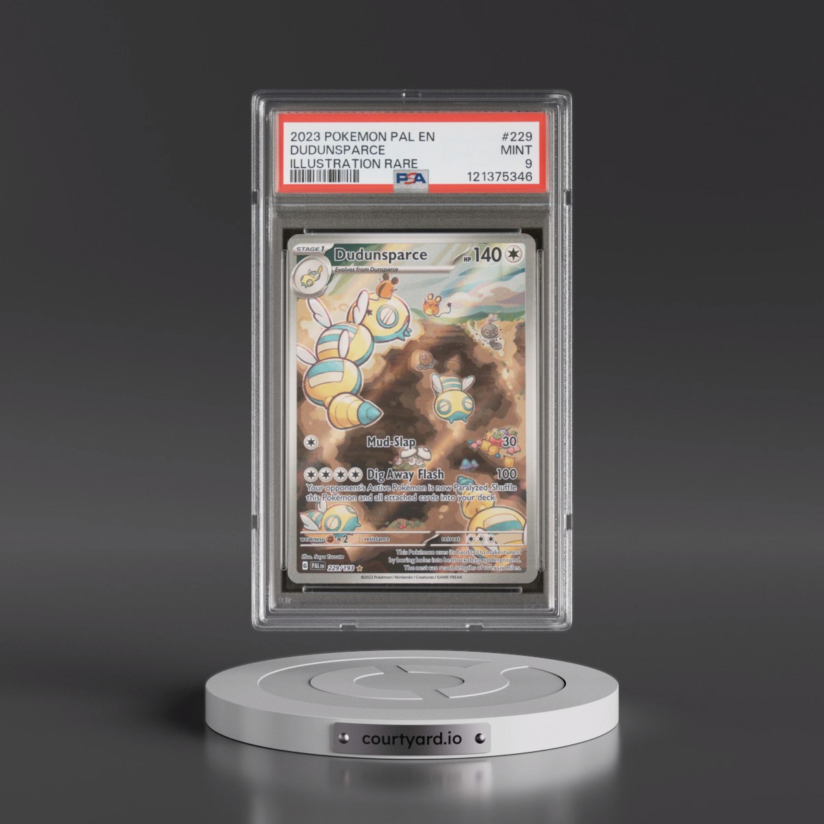 2023 Pokémon Pal EN-Paldea Evolved #229 Dudunsparce - Illustration Rare (PSA 9 MINT)