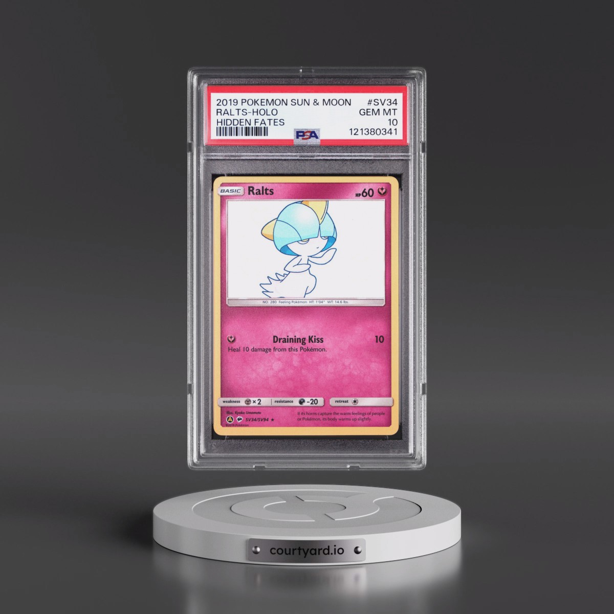 2019 Pokémon Sun & Moon Hidden Fates #SV34 Ralts - Holo (PSA 10 GEM MINT)