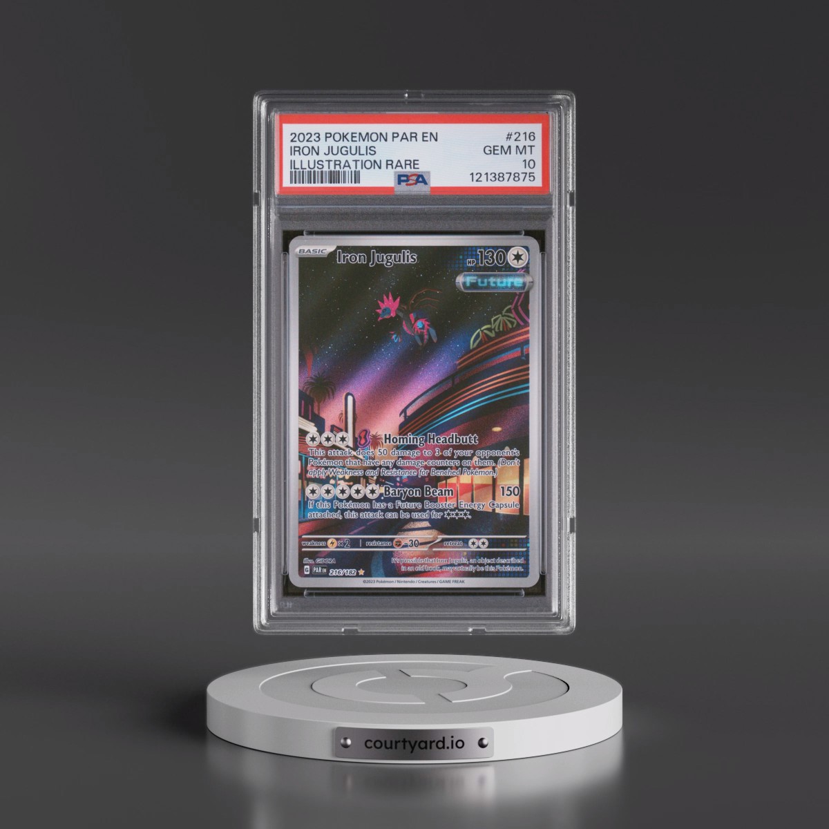 2023 Pokémon Par EN-Paradox Rift #216 Iron Jugulis - Illustration Rare (PSA 10 GEM MINT)