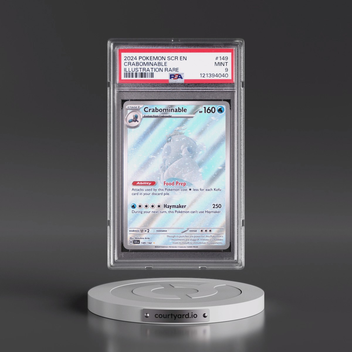 2024 Pokémon Scr EN-Stellar Crown #149 Crabominable - Illustration Rare (PSA 9 MINT)