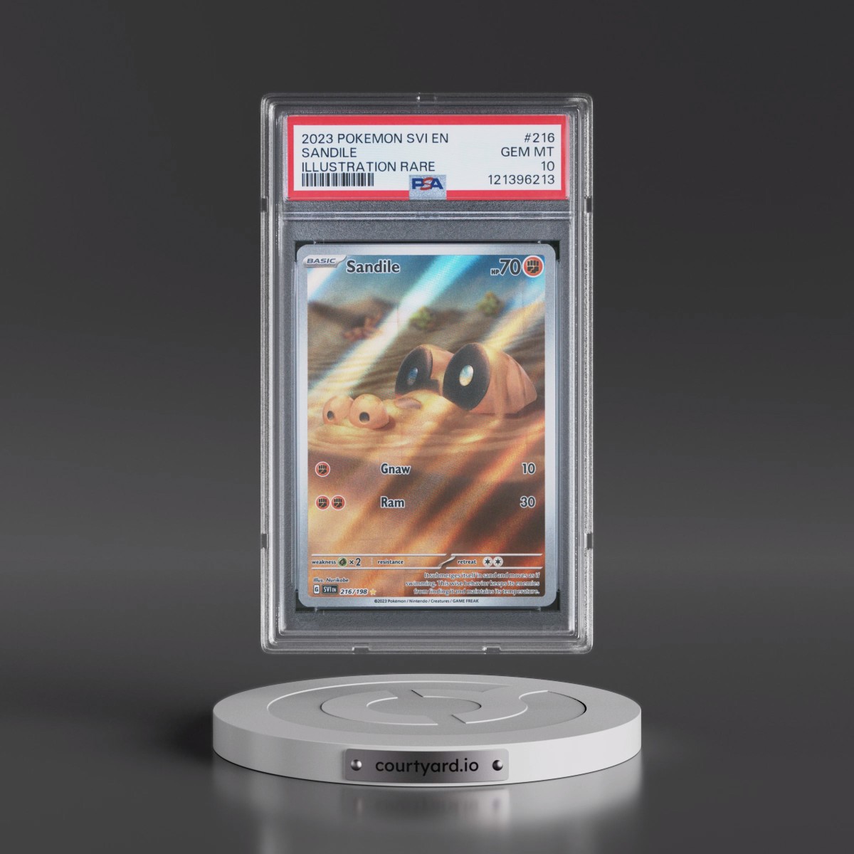 2023 Pokémon Svi EN-Scarlet & Violet #216 Sandile - Illustration Rare (PSA 10 GEM MINT)