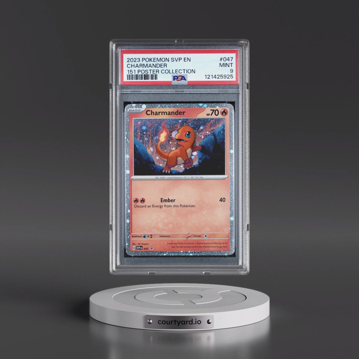 2023 Pokémon Svp EN-SV Black Star Promo #047 Charmander - 151 Poster Collection (PSA 9 MINT)