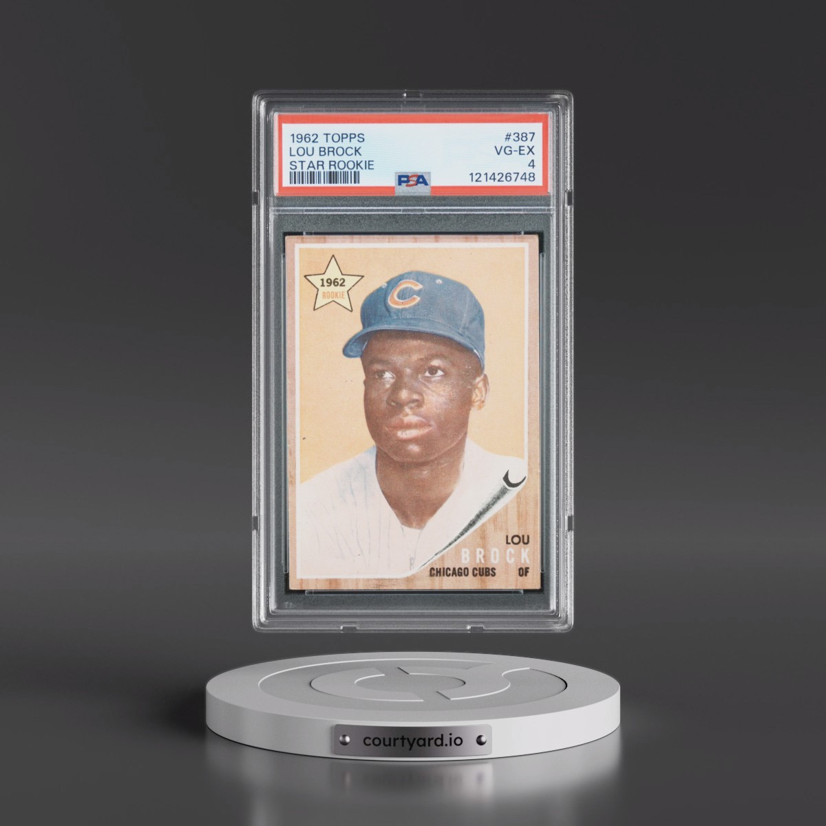 1962 Topps #387 Lou Brock - Star Rookie (PSA 4 VG-EX)