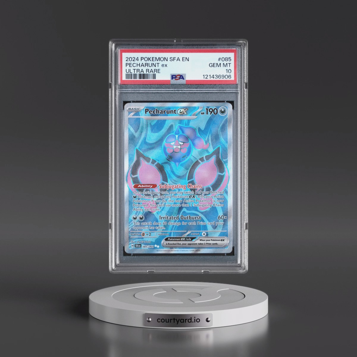 2024 Pokémon Sfa EN-Shrouded Fable #085 Pecharunt EX - Holo Ultra Rare (PSA 10 GEM MINT)