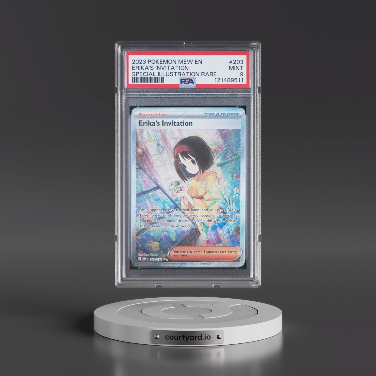2023 Pokémon Mew EN-151 #203 Erika's Invitation - Special Illustration Rare (PSA 9 MINT)
