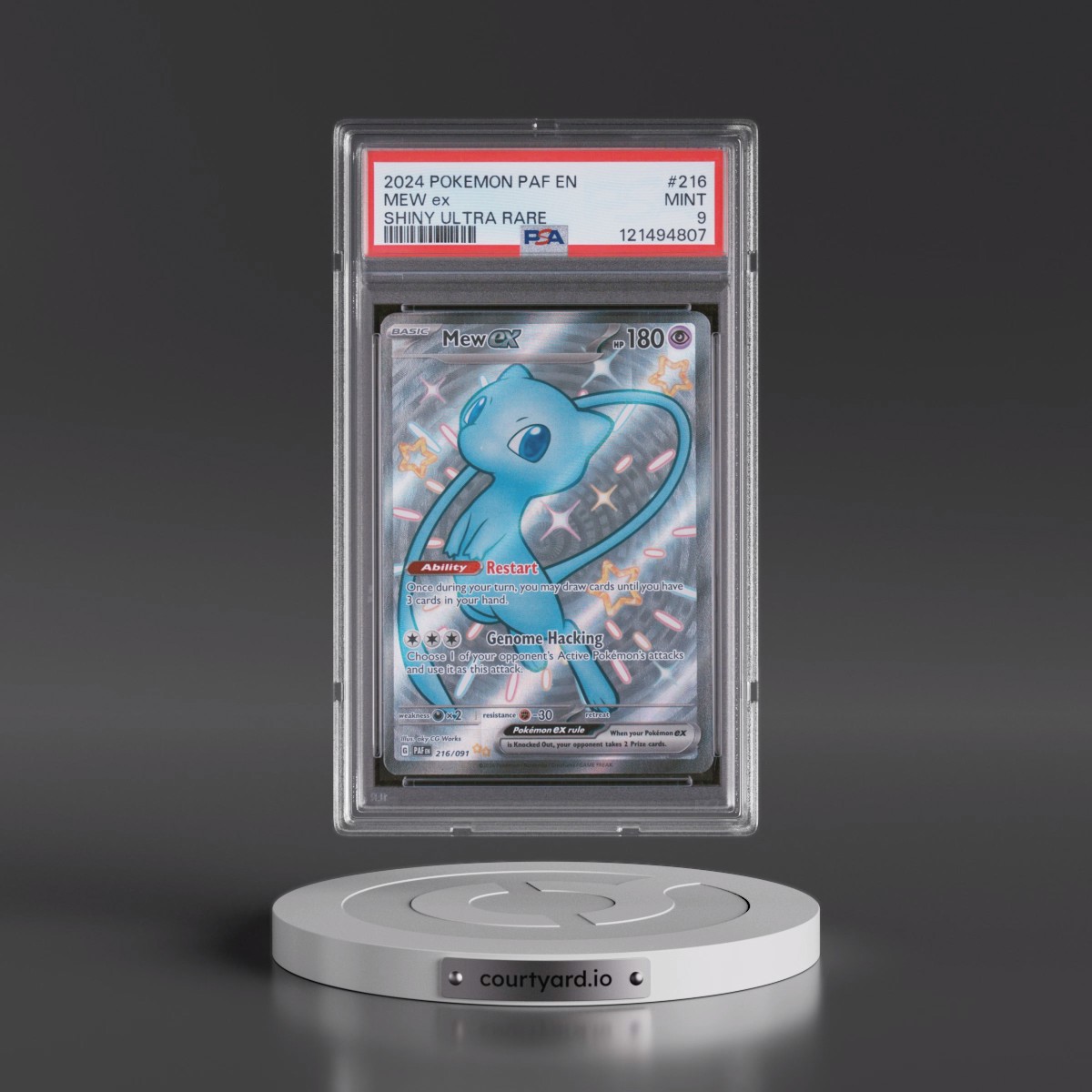 2024 Pokémon Paf EN-Paldean Fates #216 Mew EX - Holo Shiny Ultra Rare (PSA 9 MINT)