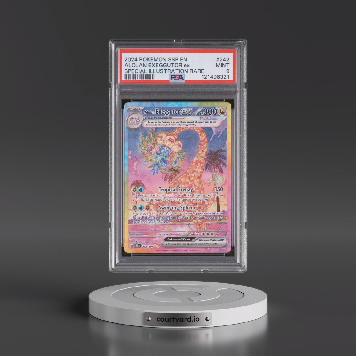 2024 Pokémon Ssp EN-Surging Sparks #242 Alolan Exeggutor EX - Holo Special Illustration Rare (PSA 9 MINT)