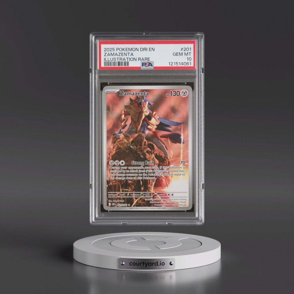 2025 Pokémon Dri EN-Destined Rivals #201 Zamazenta - Illustration Rare (PSA 10 GEM MINT)