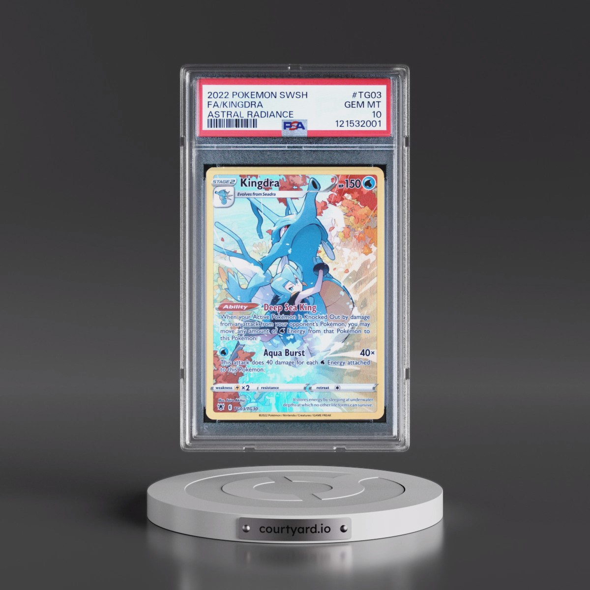 2022 Pokémon Sword & Shield Astral Radiance #TG03 Kingdra - Full Art (PSA 10 GEM MINT)