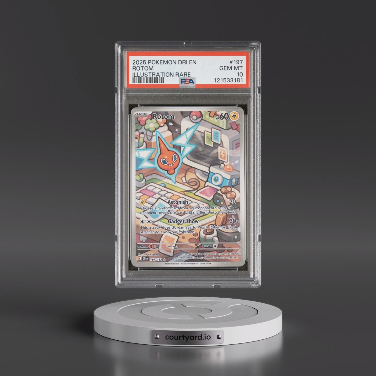 2025 Pokémon Dri EN-Destined Rivals #197 Rotom - Illustration Rare (PSA 10 GEM MINT)