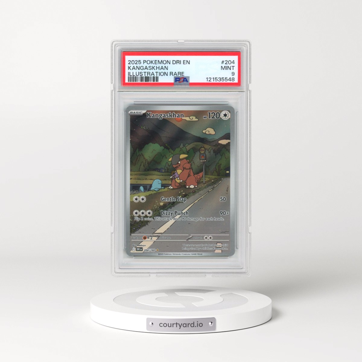 2025 Pokémon Dri EN-Destined Rivals #204 Kangaskhan - Illustration Rare (PSA 9 MINT)