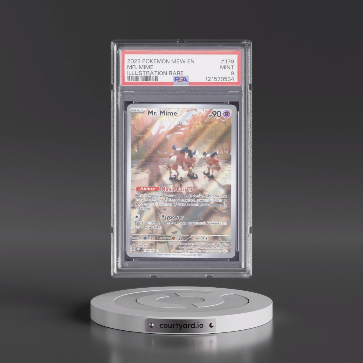 2023 Pokémon Mew EN-151 #179 Mr. Mime - Illustration Rare (PSA 9 MINT)