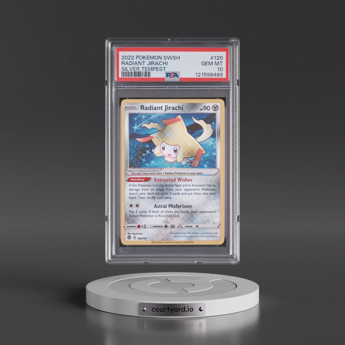 2022 Pokémon Sword & Shield Silver Tempest #120 Radiant Jirachi - Holo (PSA 10 GEM MINT)