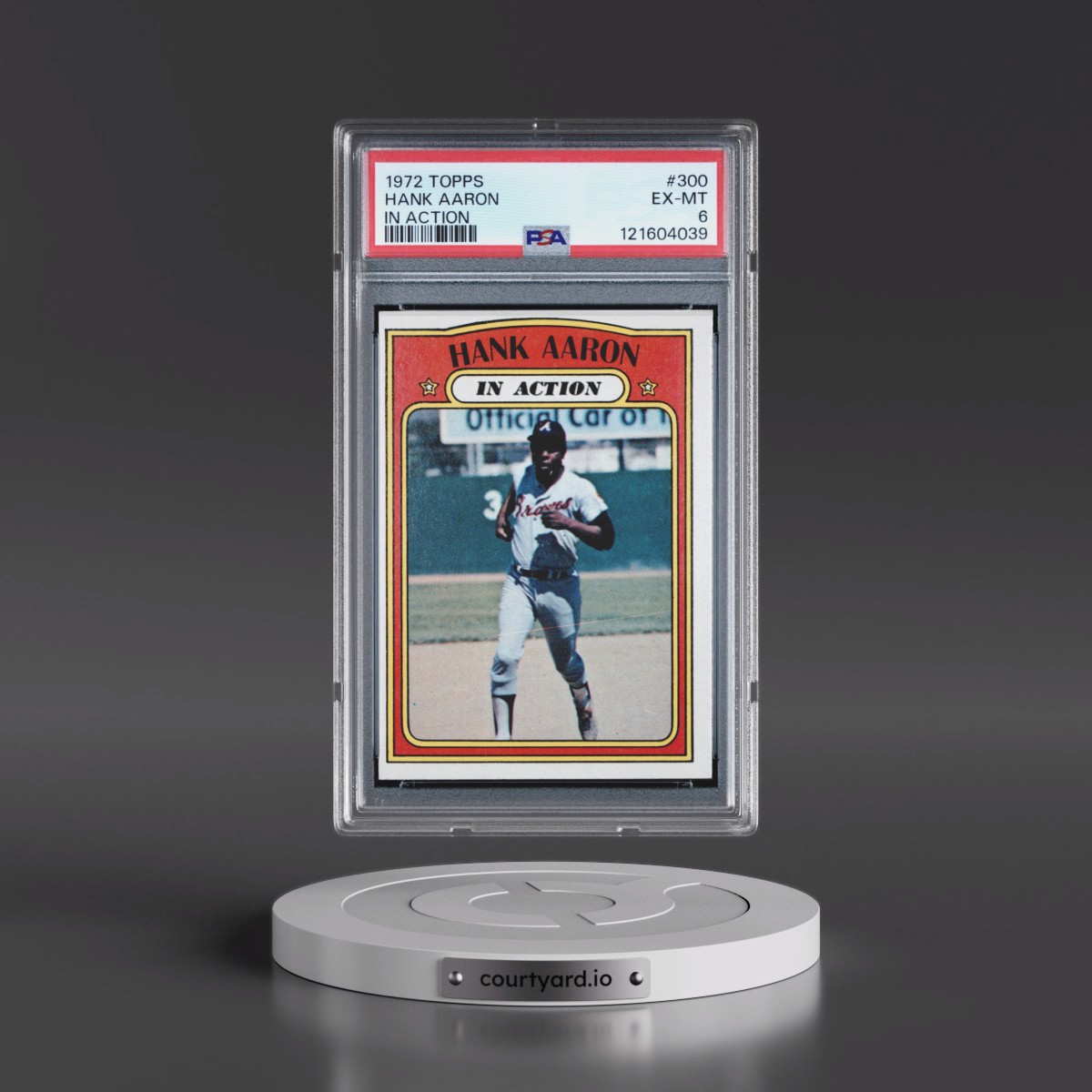 1972 Topps #300 Hank Aaron - In Action (PSA 6 EX-MT)