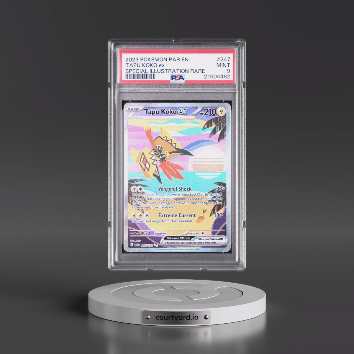 2023 Pokémon Par EN-Paradox Rift #247 Tapu Koko EX - Holo Special Illustration Rare (PSA 9 MINT)