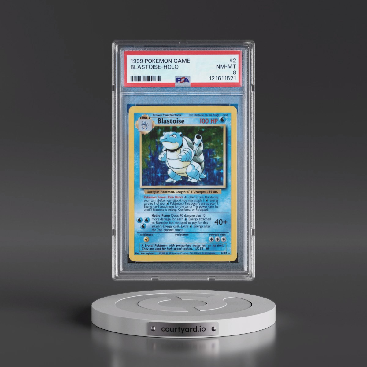 1999 Pokémon Game Blastoise - Holo #2 PSA 8