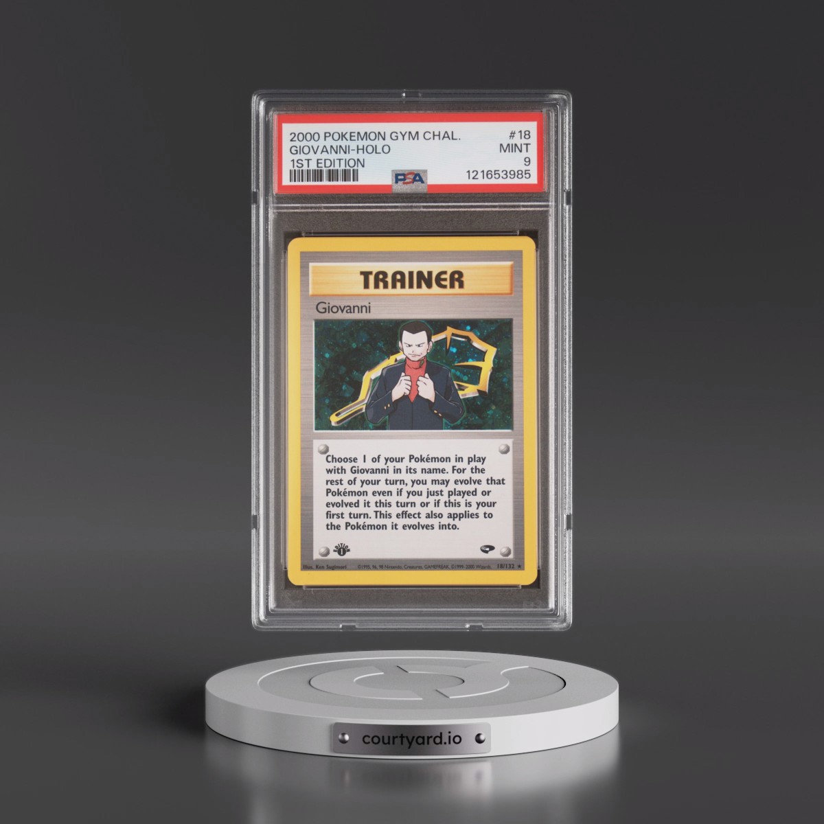 2000 Pokémon Gym Challenge #18 Giovanni - 1st Edition Holo (PSA 9 MINT)